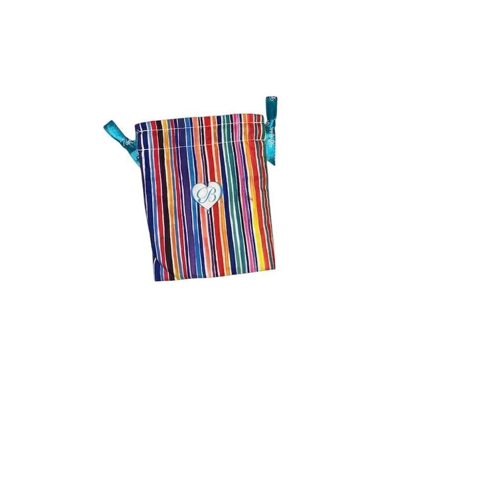Brighton Multicolor Striped Rainbow Jewelry Pouch Adjustable